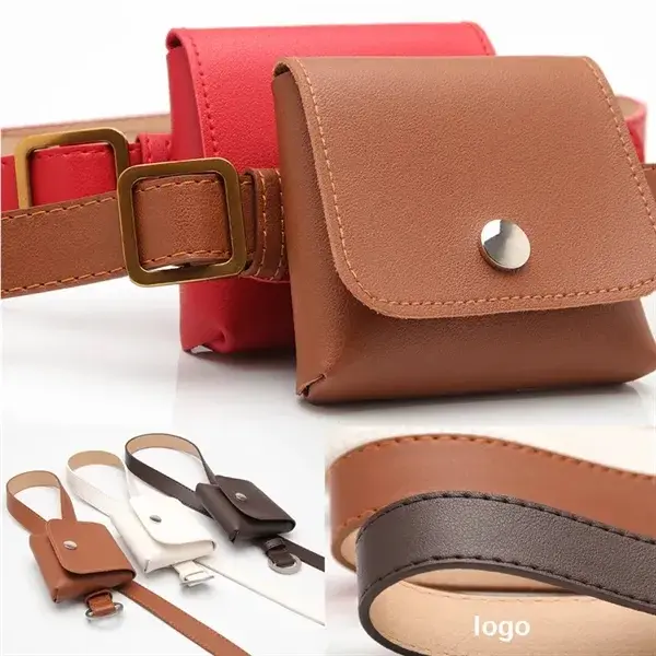 Vintage Leather Multi Pocket Belt Bag Fanny Pack