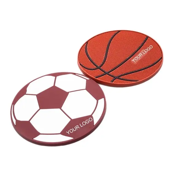 Round Shape Basketball Football Pattern PVC Coaster