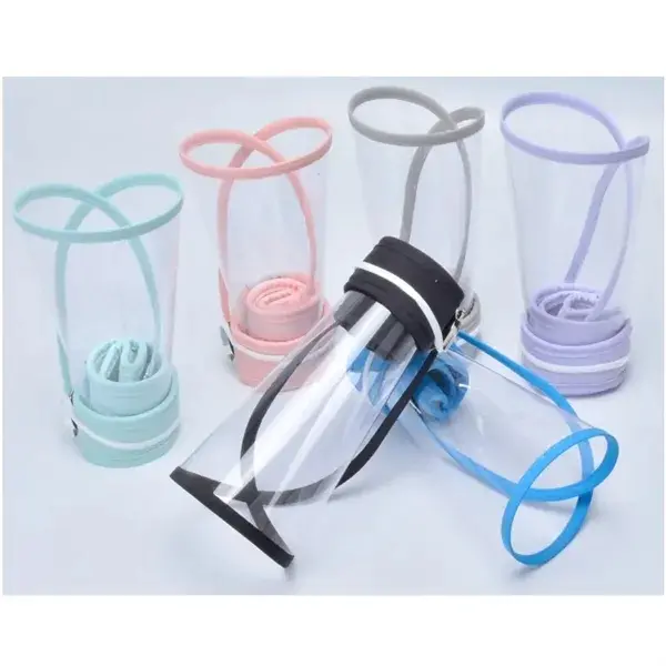 Adjustable Empty Top Hat With Transparent Face Mask