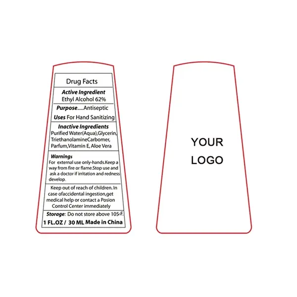 1oz 62% alcohol hand sanitizer
