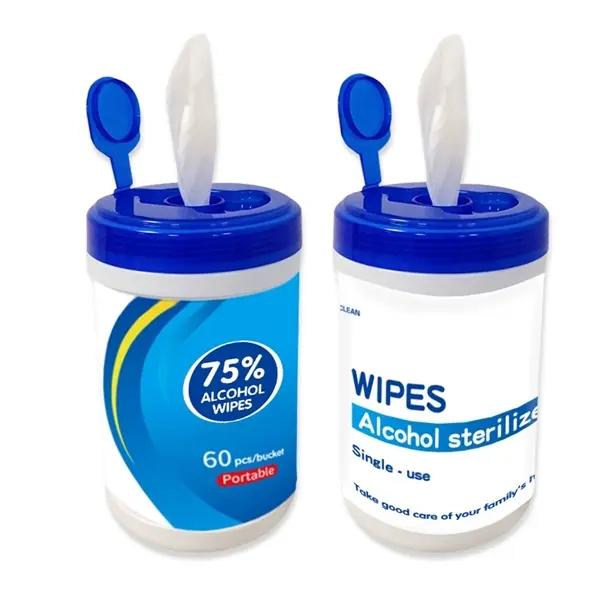 60pcs 75% Alcohol Wipes In Canister