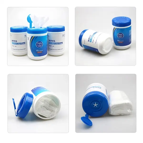 60pcs 75% Alcohol Wipes In Canister