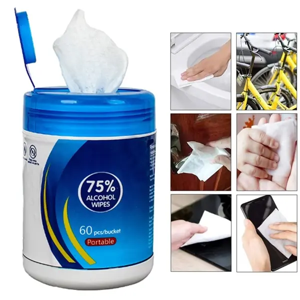 60Pcs 75% Alcohol Wipes