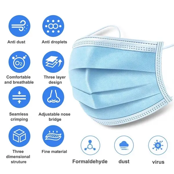 3 Ply Disposable Anti Dust Protective Face Mask