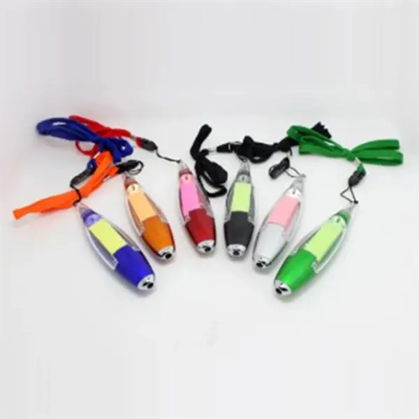 Custom Multi-function Ball Pen with LED, Sticky Note & Lanyard