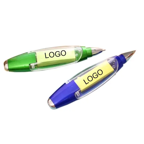 Custom Multi-function Ball Pen with LED, Sticky Note & Lanyard