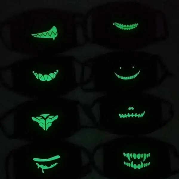 Cool Luminous Fluorescent Face Mouth Party Mask