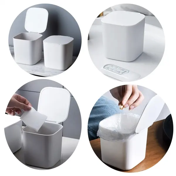 Multi Press-type Bullet Cover Bucket DesktopTrash Can