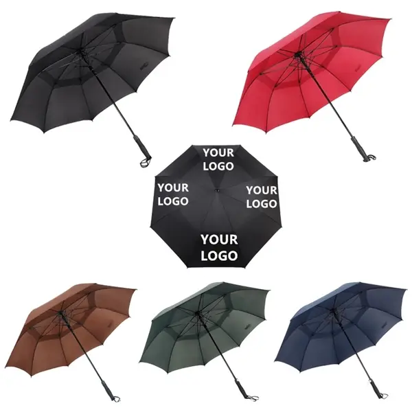 Reflective Auto Open Golf Umbrella - 58" Arc