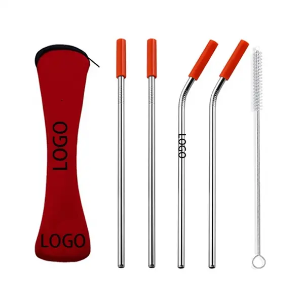 Stainless Steel Drinking Straw Set with Zipper bag