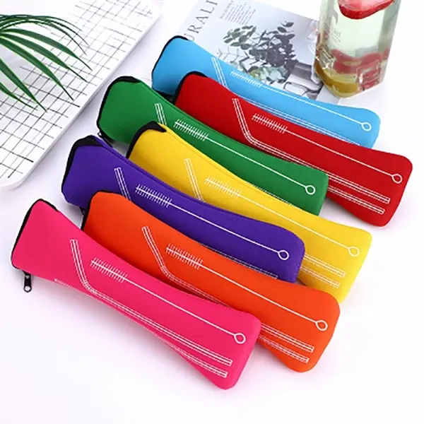Stainless Steel Drinking Straw Set with Zipper bag