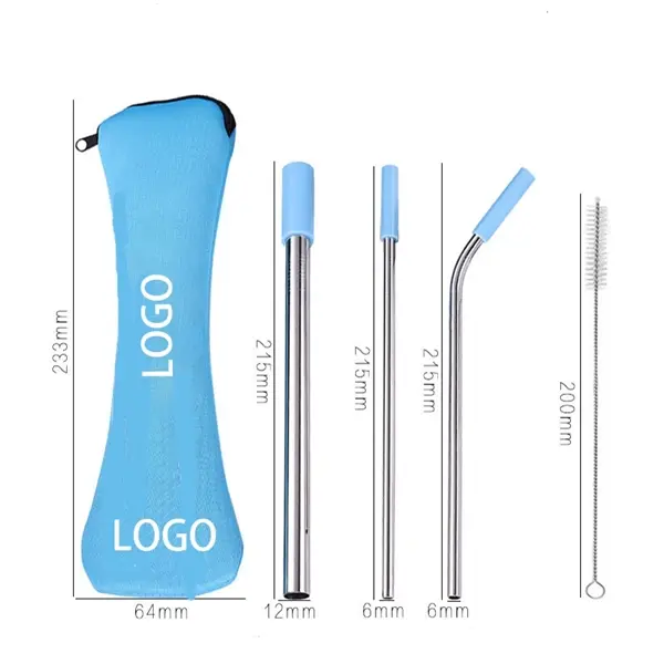 Stainless Steel Drinking Straw Set with Package