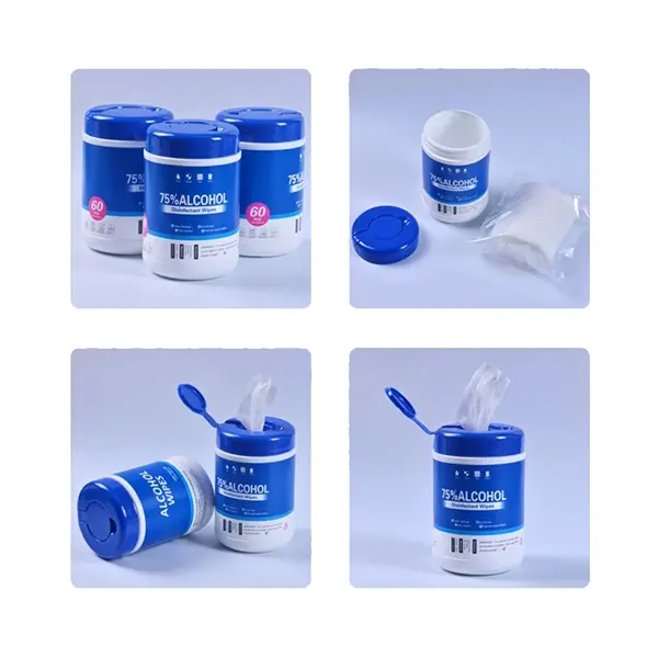 60 PCS 75% Alcohol Wipes In Canister