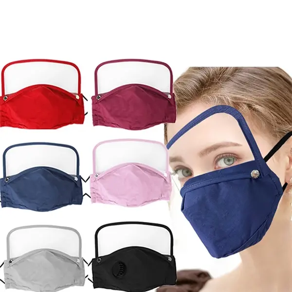 Detachable Cotton Mask Face Shield Clear Window Visible