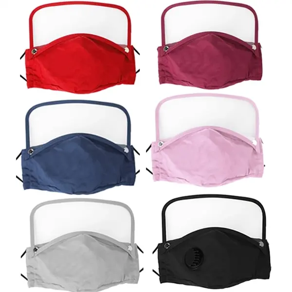 Detachable Kids Cotton Mask Face Shield Clear Window Visible