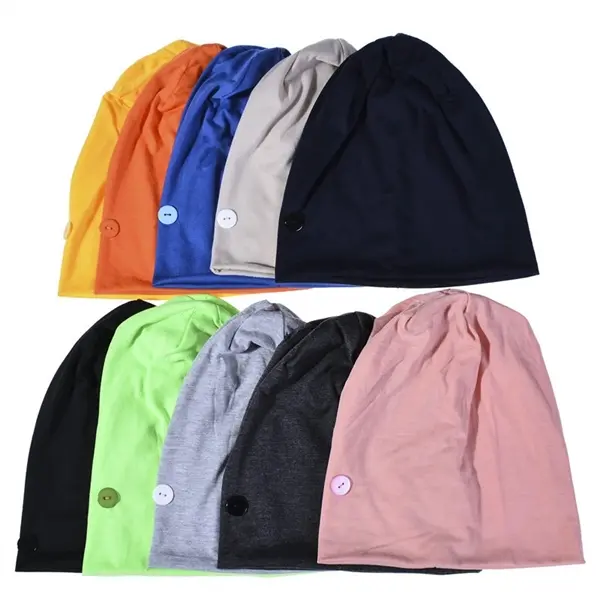 Sunscreen hat with button
