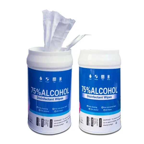 50 Pieces Barrel Vehicle Mini 75% Alcohol Wipes