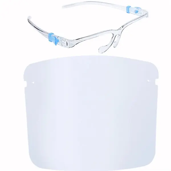 Face Shield With Plastic Glasses Frame Eyeglasses