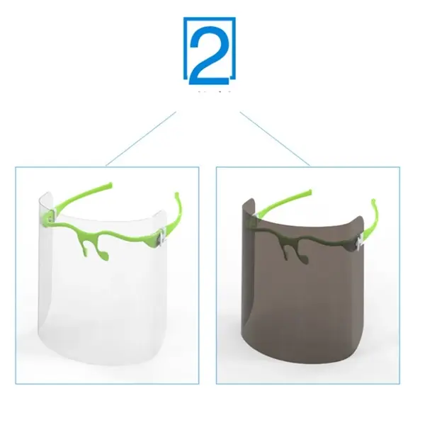 Face Shield With Plastic Glasses Frame Eyeglasses