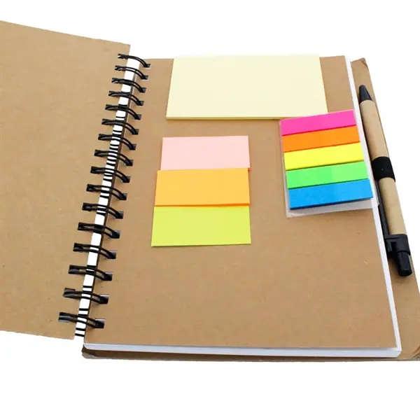 Recycled Note Book with Sticky Flags & Pen