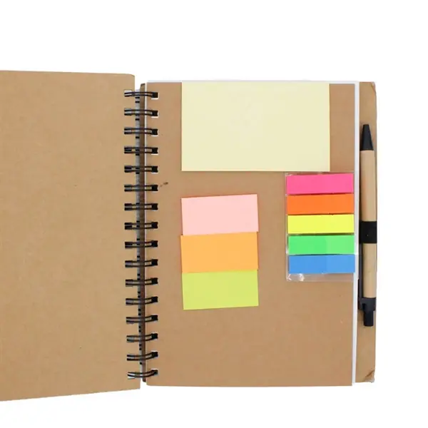 Recycled Note Book with Sticky Flags & Pen