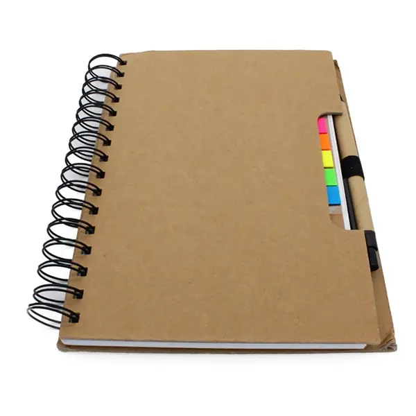 Recycled Note Book with Sticky Flags & Pen
