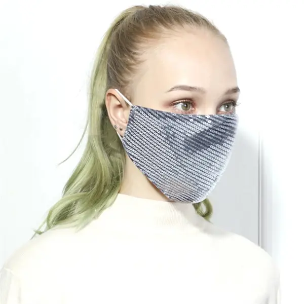 Washable Reuse Sequin Face Contton Shiny Glitter Mask