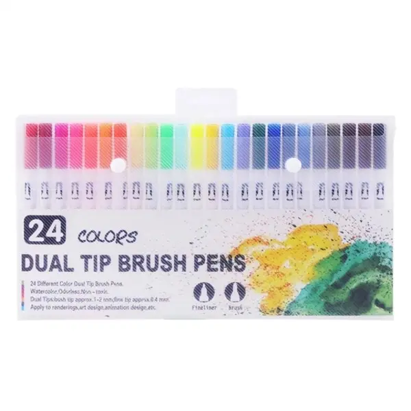24 colors double head watercolor pens Markers Paint Pens