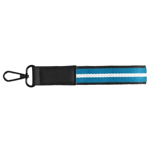 Newport rPET Woven Chevron Snap Trigger Keychain - 19 x 2.5 cm