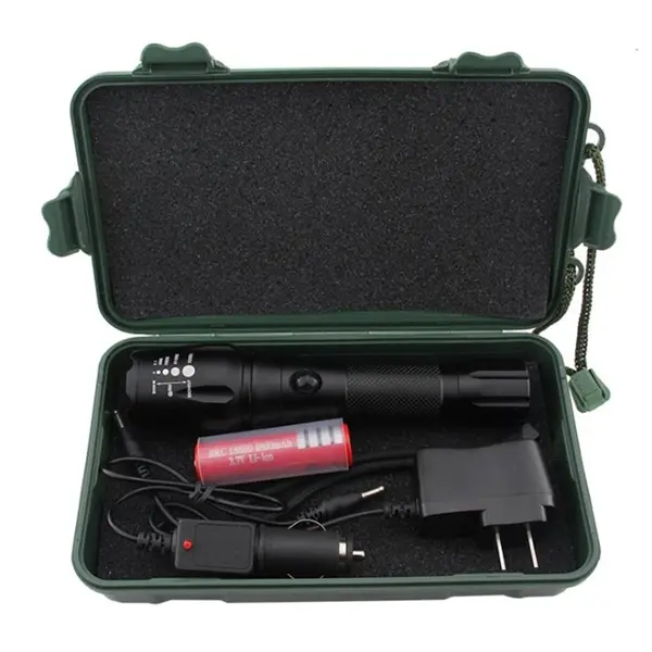Rechargeable Portable Torch light with Battery & Charger