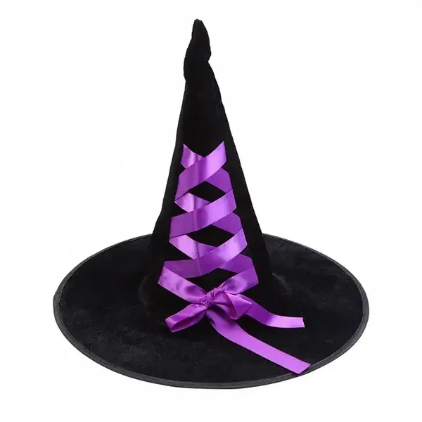 Halloween Witch Hat With Colorful Ribbon