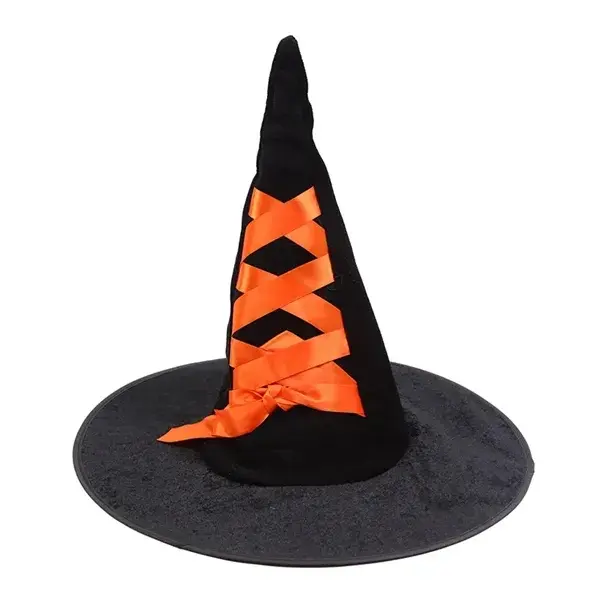 Halloween Witch Hat With Colorful Ribbon