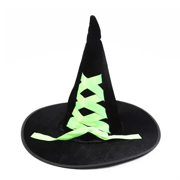 Halloween Witch Hat With Colorful Ribbon