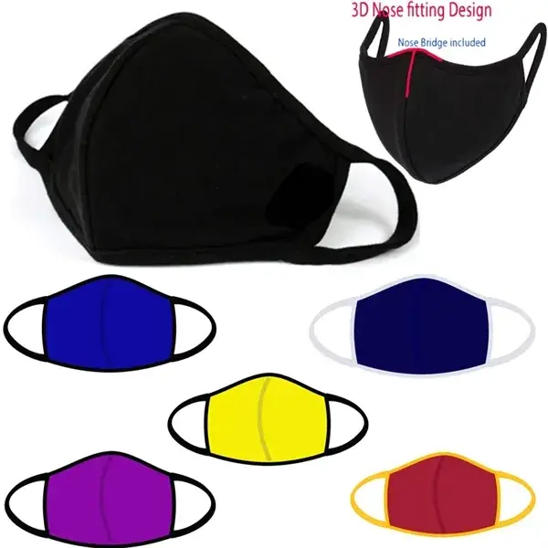 3D Design Reusable Cotton 2-Layer Face Mask with Nose Bridge