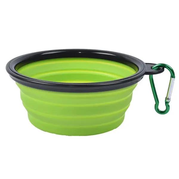 Silicone Folding Pet Bowl With Carabiner Hook