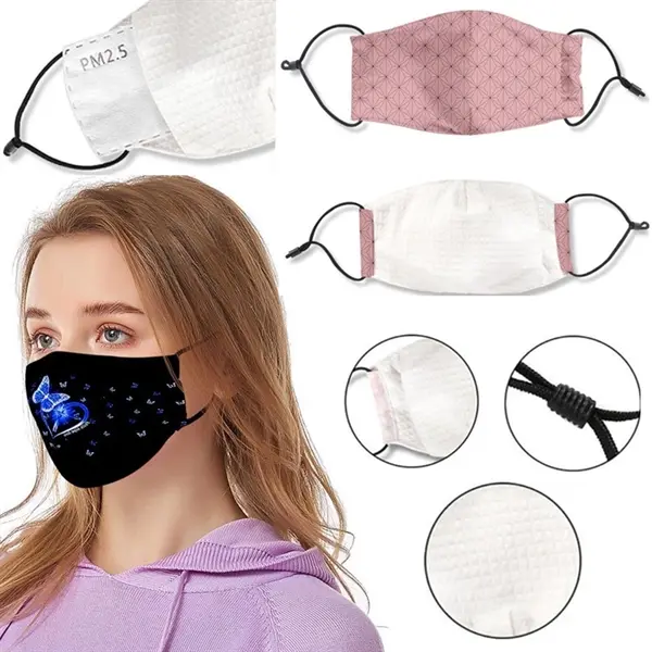 Full Color Printed Face Mask with Filter Pocket