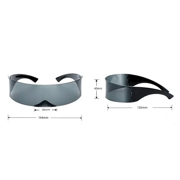 Cyberpunk Mirrored Visor Glasses for Party Accessories