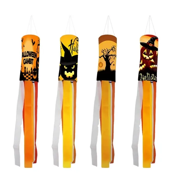 Halloween Pumpkin Ghost Windsock Flag