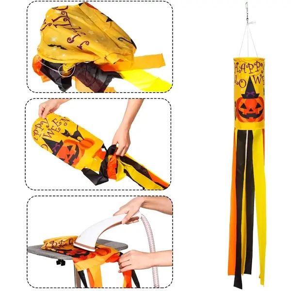 Halloween Pumpkin Ghost Windsock Flag