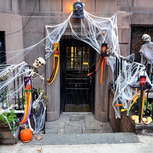 Halloween Pumpkin Ghost Windsock Flag