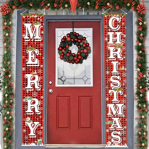 Christmas Porch Decorations Door Banner