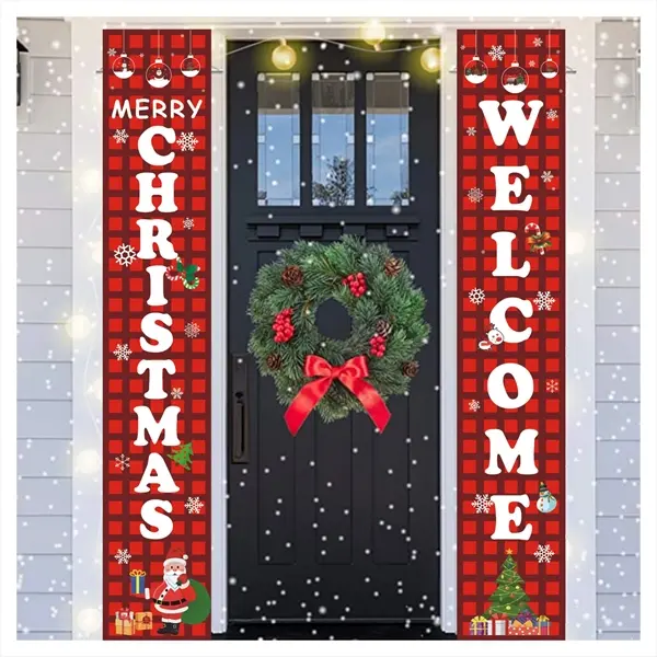 Christmas Porch Decorations Door Banner