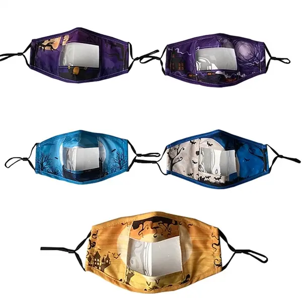 Adult Reusable Cotton Face Mask w/ Transparent Window
