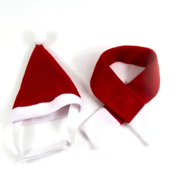 Pet Christmas Scarf And Hat Set