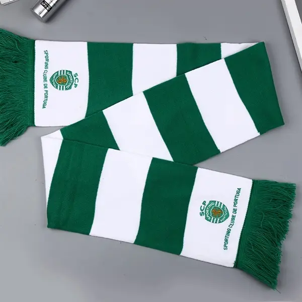 Knitted Stadium Scarf With Fringe