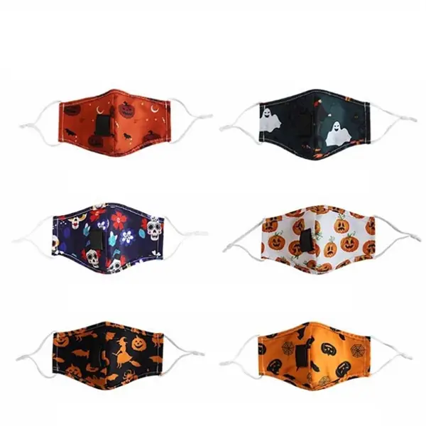 3D Halloween Hole Face Mask Straw Friendly
