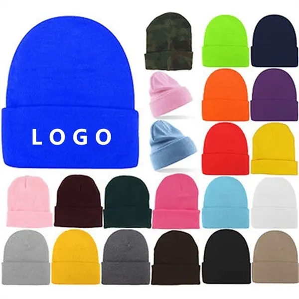 Daily Warm Winter Knit Beanie Hat With Cuff