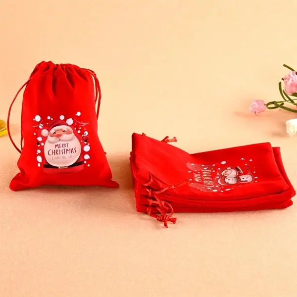 Christmas Drawstring Gift Pouch Bag