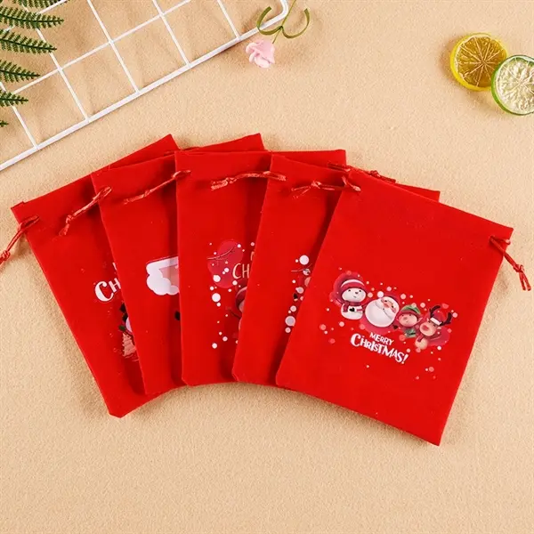Christmas Drawstring Gift Pouch Bag