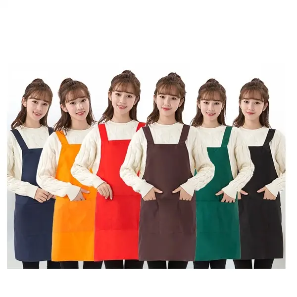 Colored Apron with Three Pouches
